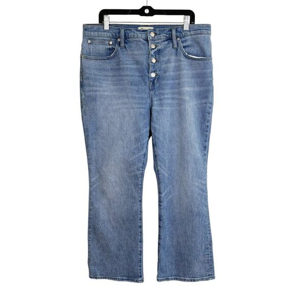 Madewell Cali Demi Boot Jeans Size 32 Dory Wash Comfort Stretch High Rise Crop - Picture 5 of 16